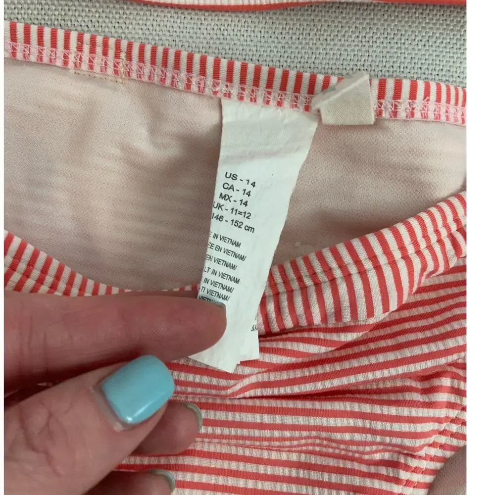 Hobie Girl's Sailor stripes one shoulder 2pc size 14‎